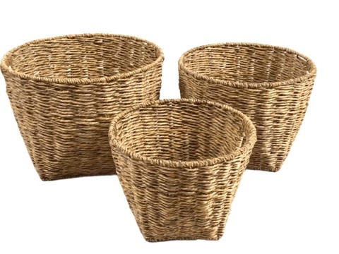 Bespoke PE Resin Storage Baskets with Cut-out Handles - Set of 3